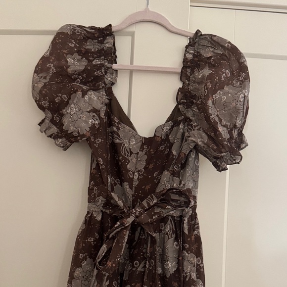 Petal & Pup Brown Floral Midi Dress - Picture 3 of 5